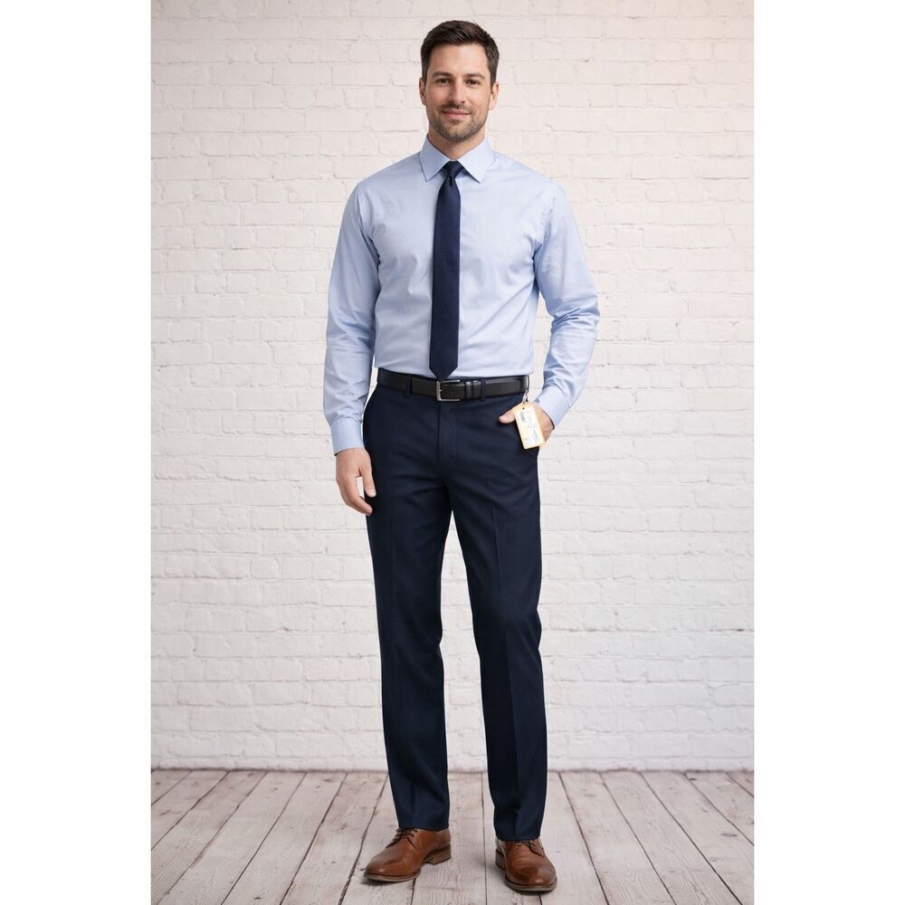 Haggar Men’s Dress Pants – Navy Blue – New With Tags